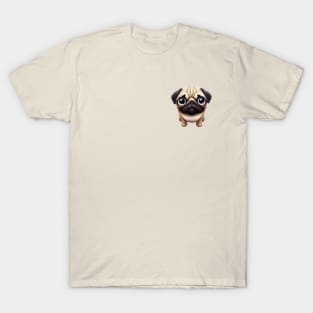 Small Version - Cute Pug Illustration T-Shirt